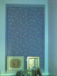 Child’s bedroom roman blind made with black out lining.